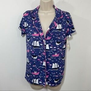 NWT Munki Munki sleep shirt pajama top“out to sea” size XS